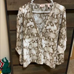 Snake print sheer blouse